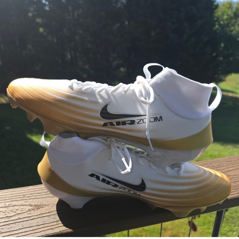 Nike Vapor Edge Pro 360 2 New Football Cleats Mens 15 White Gold FB3298-103